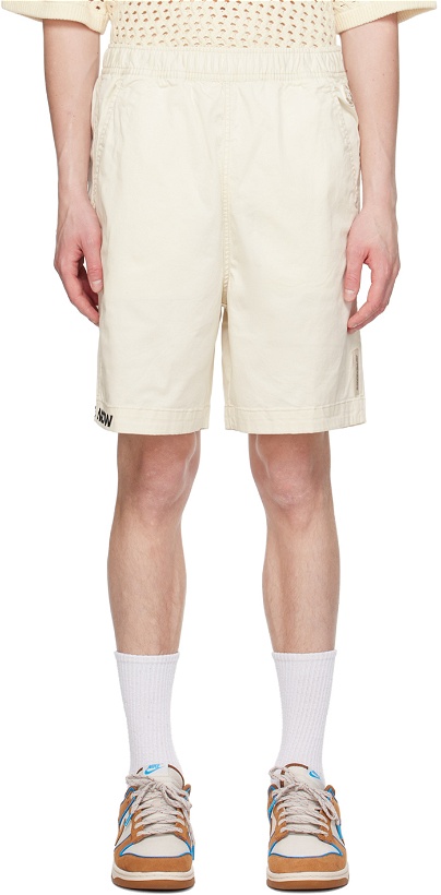 Photo: AAPE by A Bathing Ape Off-White Embroidered Shorts