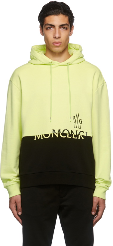 Photo: Moncler Yellow and Black Logo Hoodie
