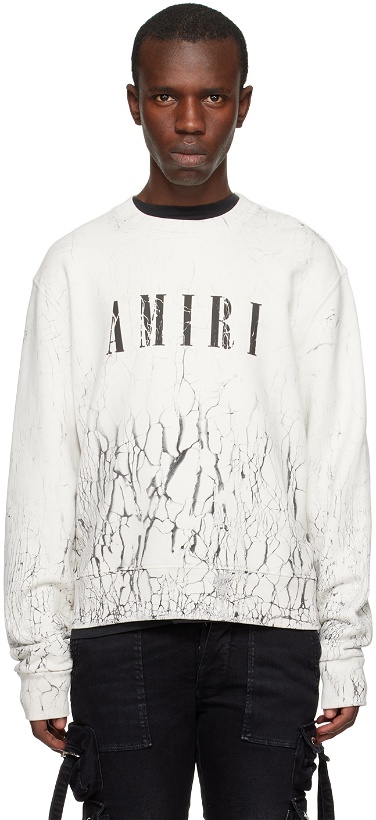 Photo: AMIRI White Cracked Sweatshirt