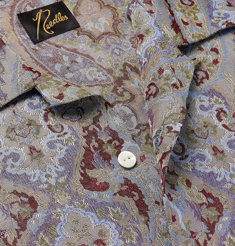 Needles - Camp-Collar Paisley Jacquard Shirt - Blue Needles