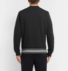 Fendi - Logo-Appliquéd Striped Cotton-Blend Jersey Sweatshirt - Men - Black