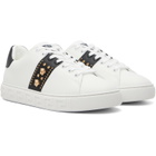 Versace White Greca Embellished Nylon Sneakers