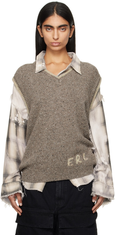 Photo: ERL Gray 'ERL' Knit Vest