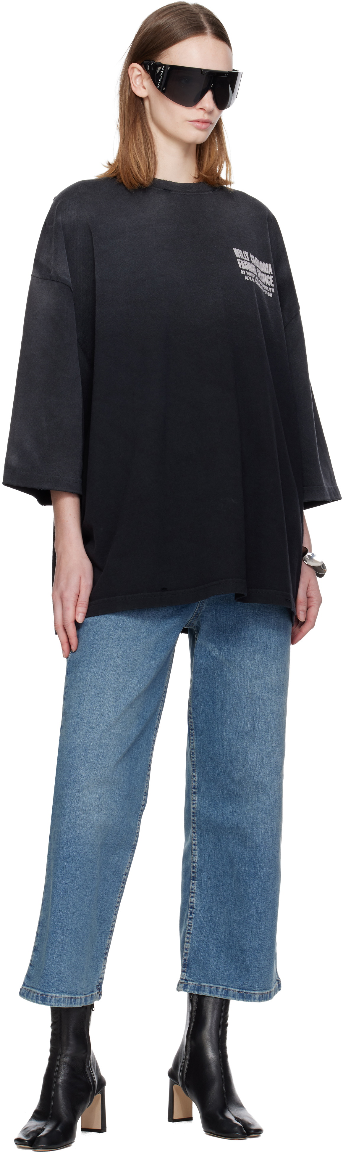 WILLY CHAVARRIA Black 'Fashion Services' Buffalo T-shirt