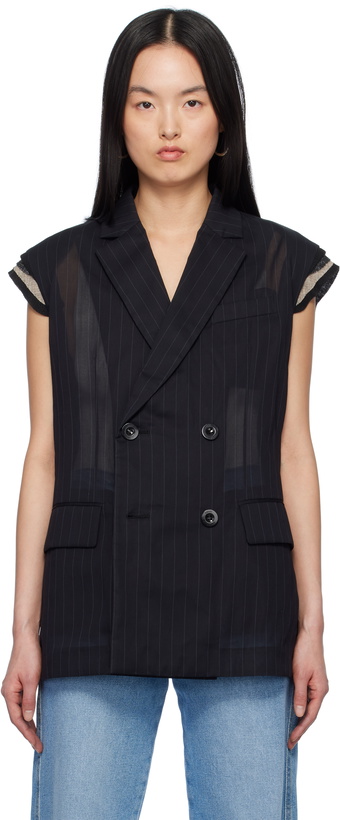 Photo: sacai Black High Twist Voile Vest