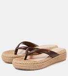 Gianvito Rossi Leather platform espadrille thong sandals