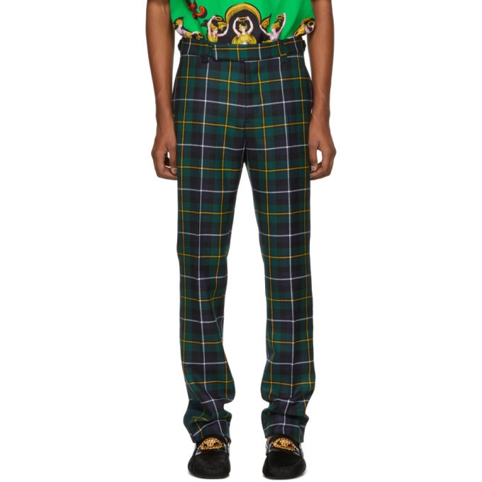 Photo: Versace Green Plaid Trousers