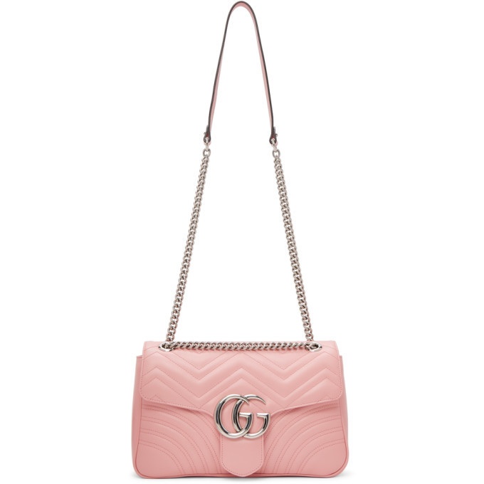 Gucci GG Marmont 2.0 Medium Quilted Shoulder Bag, Bright Pink