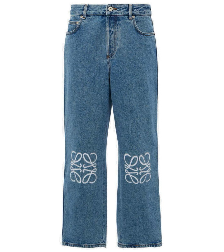 Photo: Loewe Anagram mid-rise cropped straight jeans