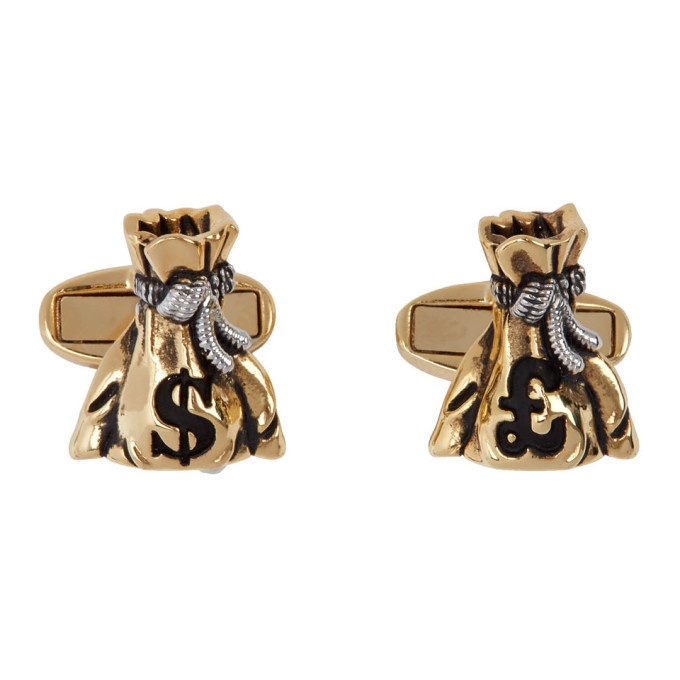 Photo: Paul Smith Gold and Silver Money Bag Cufflinks