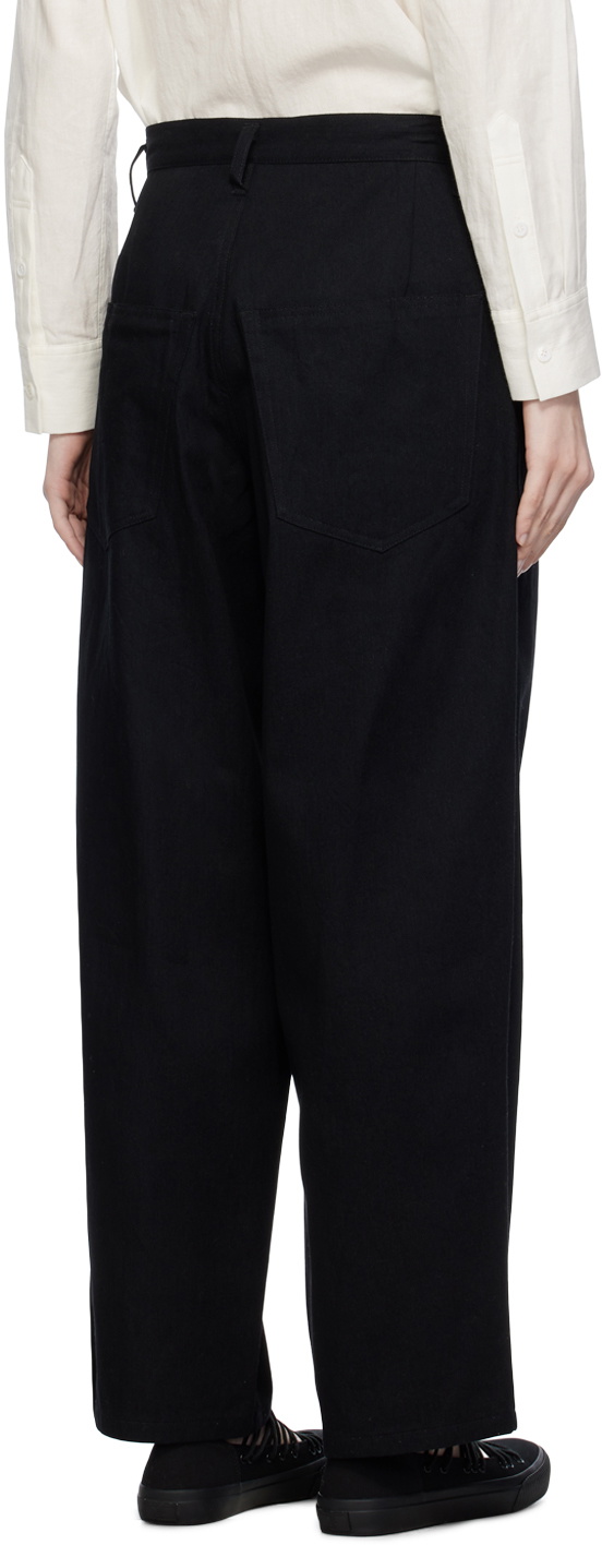 Y's Black Single-Pleated Trouser