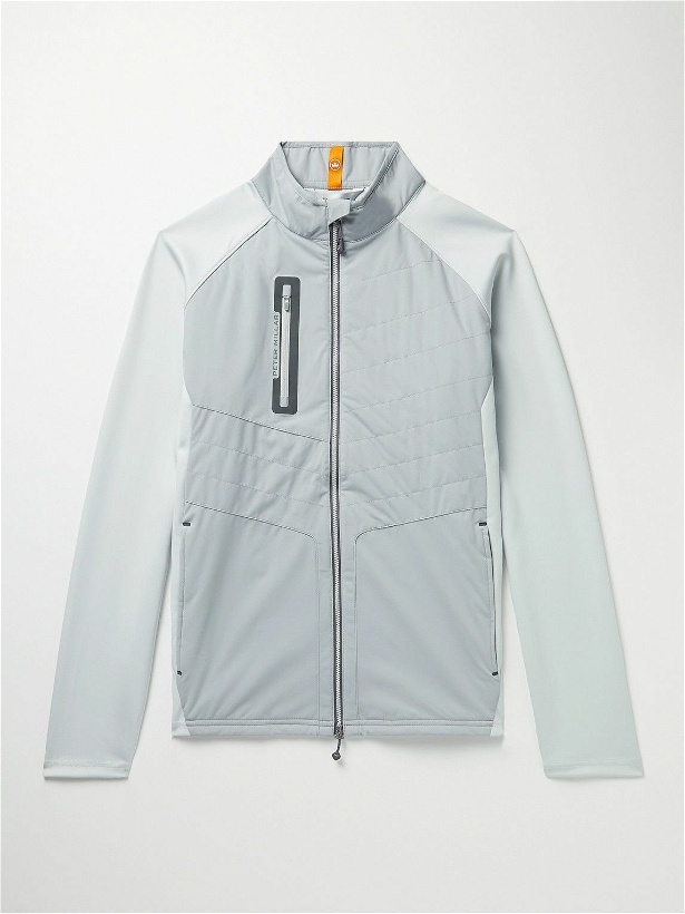 Photo: Peter Millar - Merge Quilted Shell and Stretch-Jersey Golf Jacket - Gray