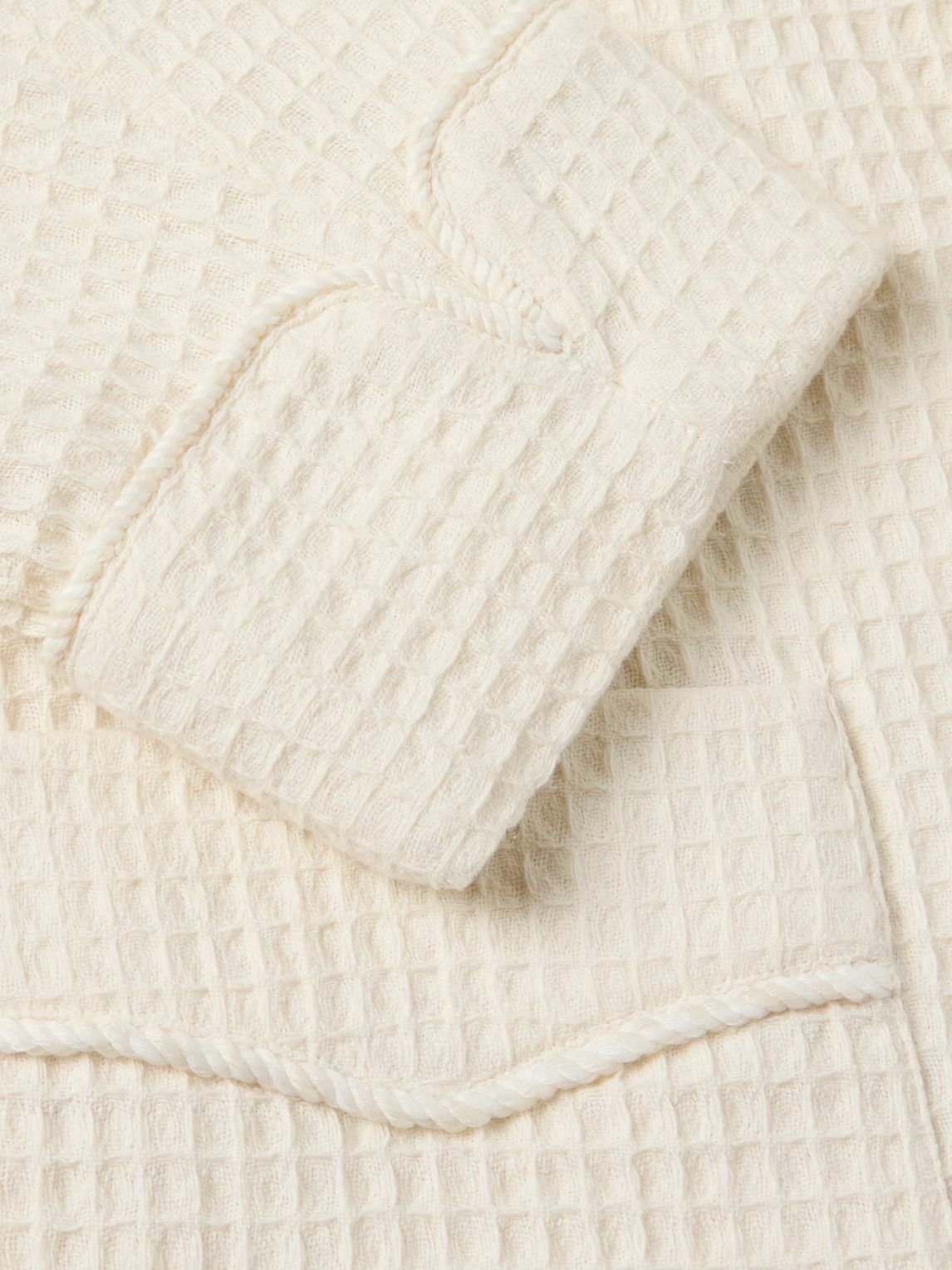 BODE - Shawl-Collar Embellished Waffle-Knit Cotton Blazer - Neutrals