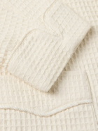 BODE - Shawl-Collar Embellished Waffle-Knit Cotton Blazer - Neutrals