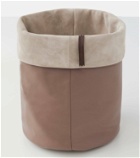 Brunello Cucinelli Small leather and suede basket