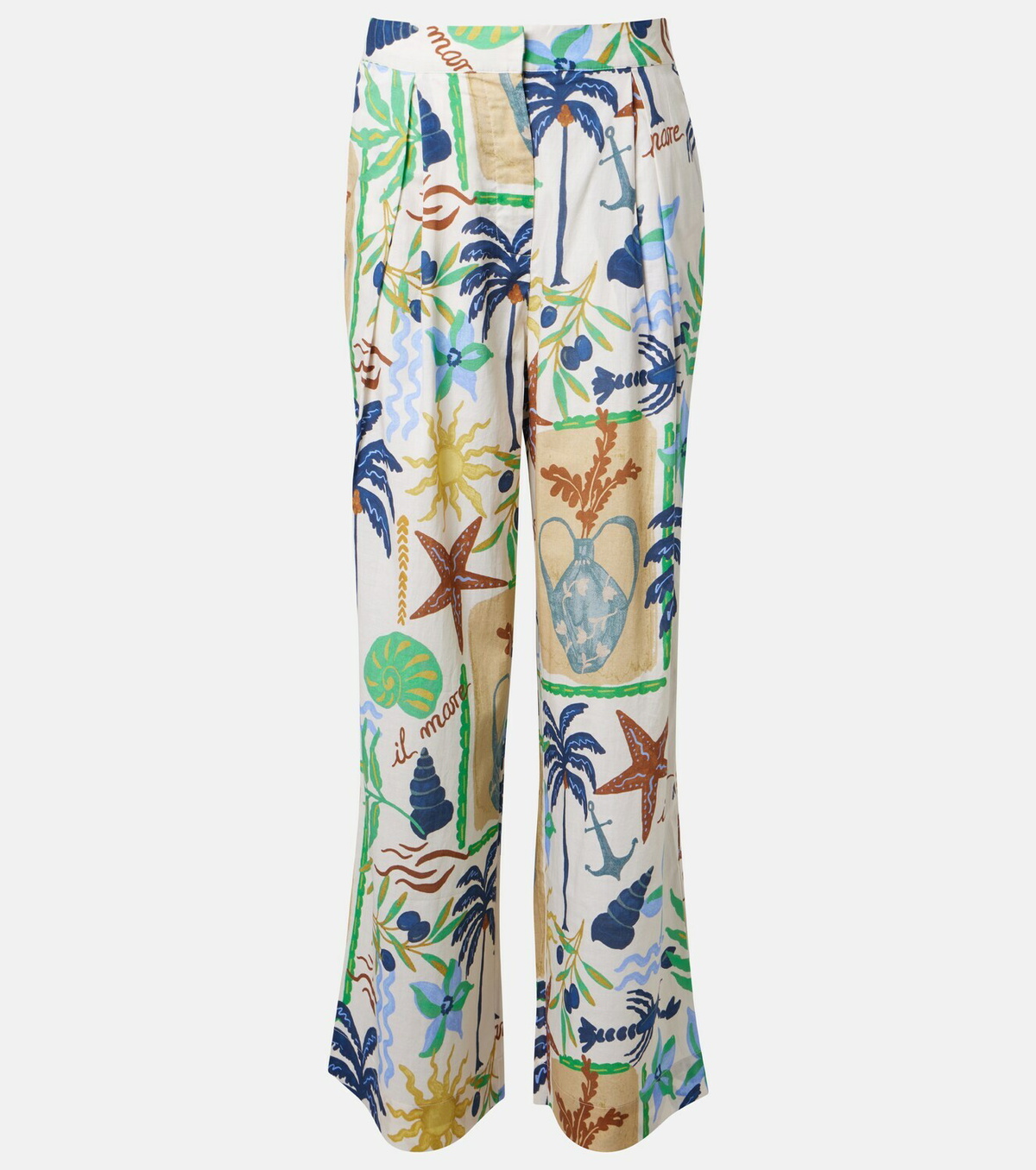 Velvet Trixie printed cotton wide-leg pants