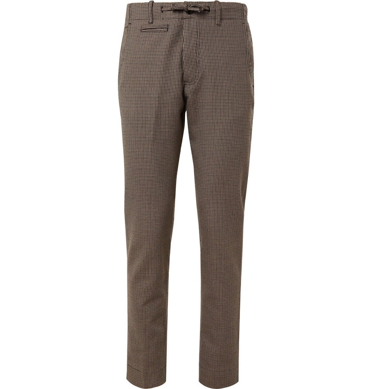 MAN 1924 - Brown Tomi Slim-Fit Tapered Puppytooth Wool and Cotton-Blend ...