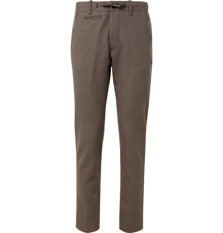Photo: MAN 1924 - Brown Tomi Slim-Fit Tapered Puppytooth Wool and Cotton-Blend Suit Trousers - Brown