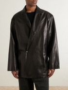 Fear of God - Double-Breasted Leather Jacket - Black