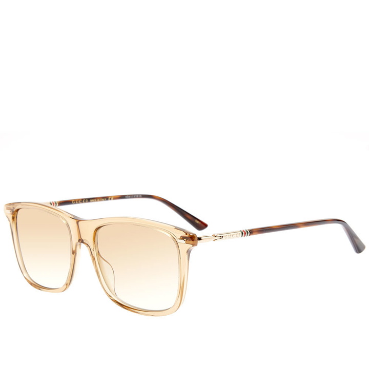 Photo: Gucci Cylindrical Web Square Frame Sunglasses