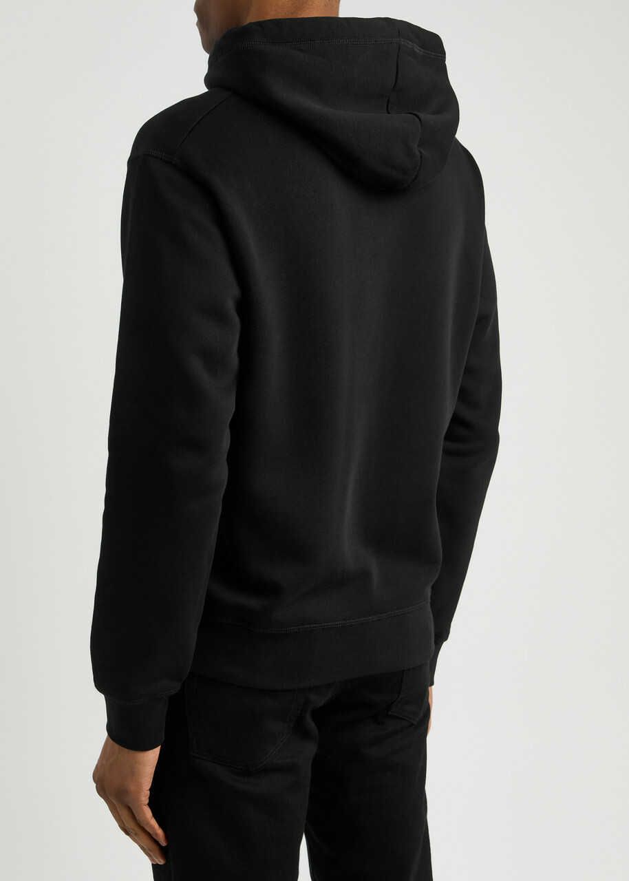 DSQUARED2 Cool Fit Logo Hooded Cotton Sweatshirt Black And White