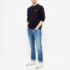 Comme des Garçons Play Men's V-Neck Jumper in Navy/Red