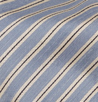 Brioni - 8cm Striped Silk and Linen-Blend Tie - Blue