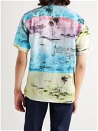 GITMAN VINTAGE - Camp-Collar Printed Linen Shirt - Multi