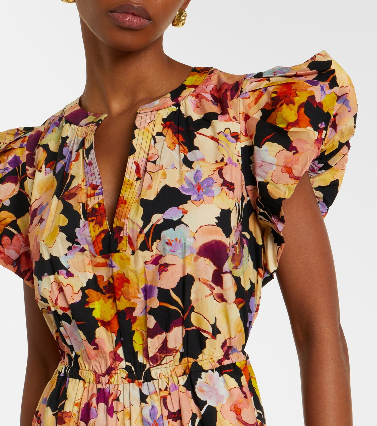 Ulla Johnson Marin floral cotton poplin midi dress