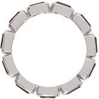 Tom Wood Silver Quartz Cushion Band Ring