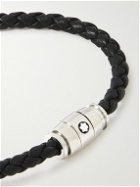 Montblanc - Woven Leather, Stainless Steel and Enamel Bracelet