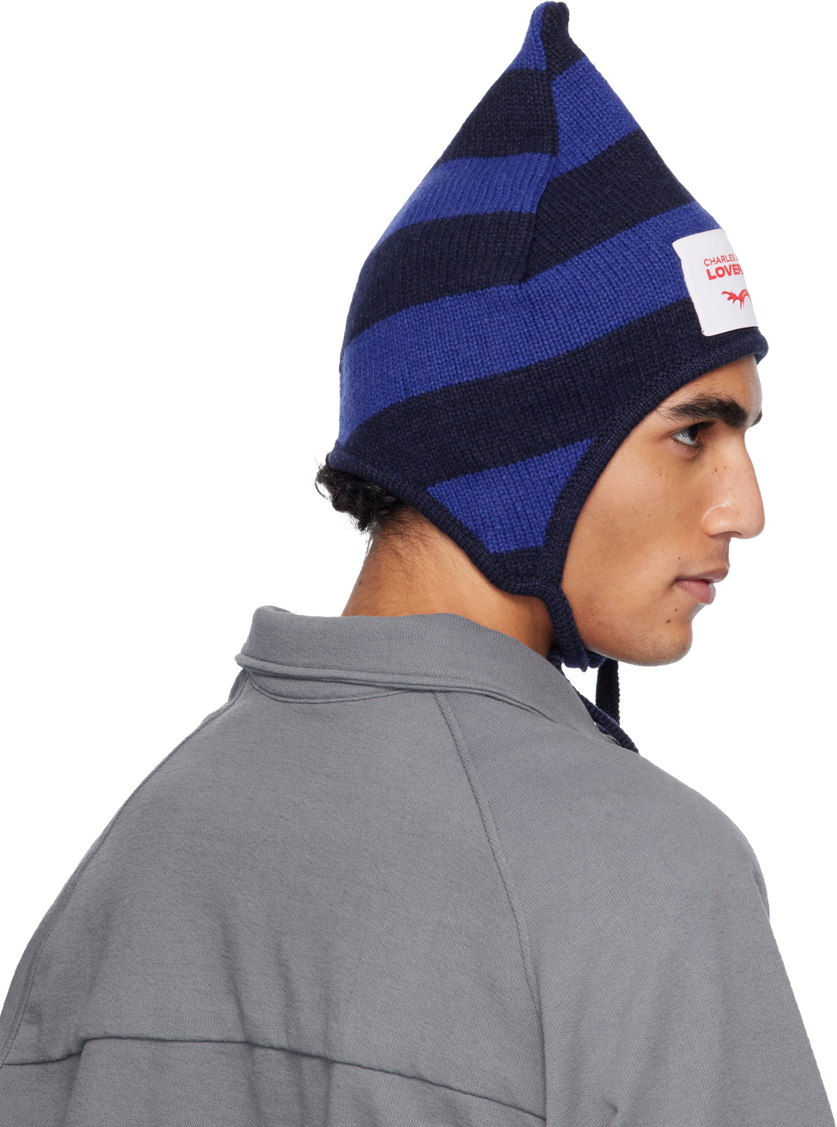 Charles Jeffrey LOVERBOY Blue Spike Bonnet Beanie Charles Jeffrey