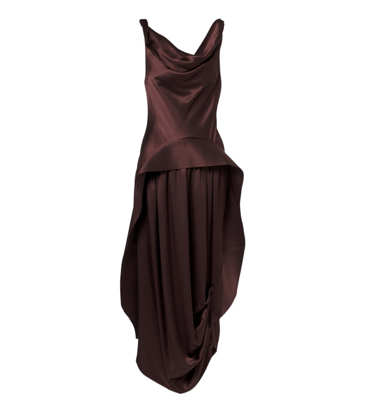 Photo: Xu Zhi Asymmetric silk satin midi dress