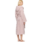 Tekla White & Pink Terry Hooded Bathrobe