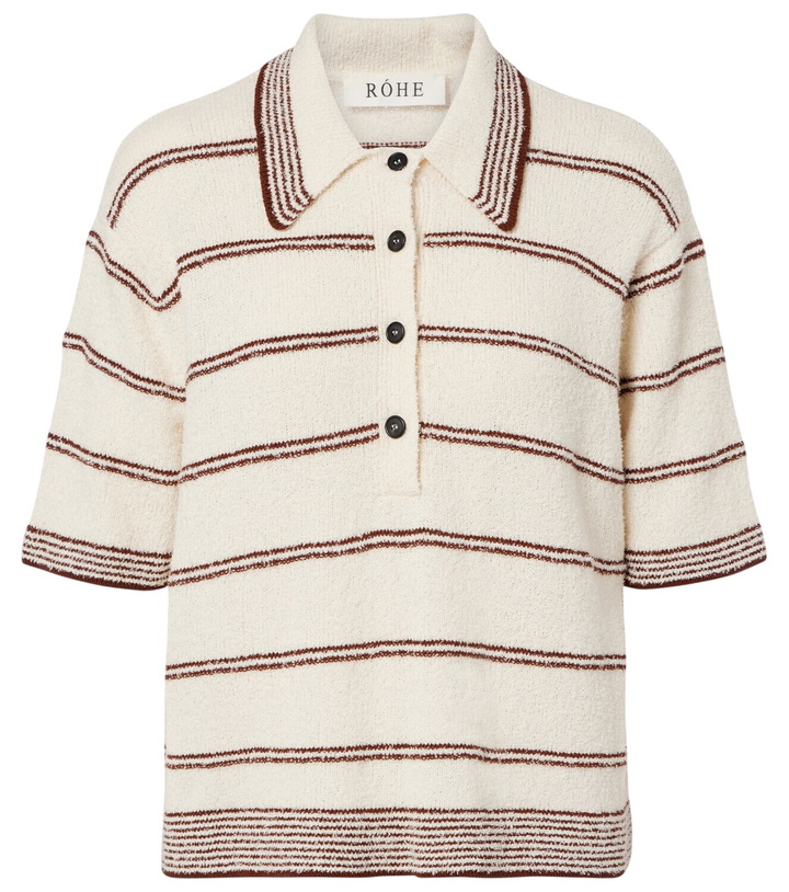 Photo: Róhe Striped cotton-blend polo shirt