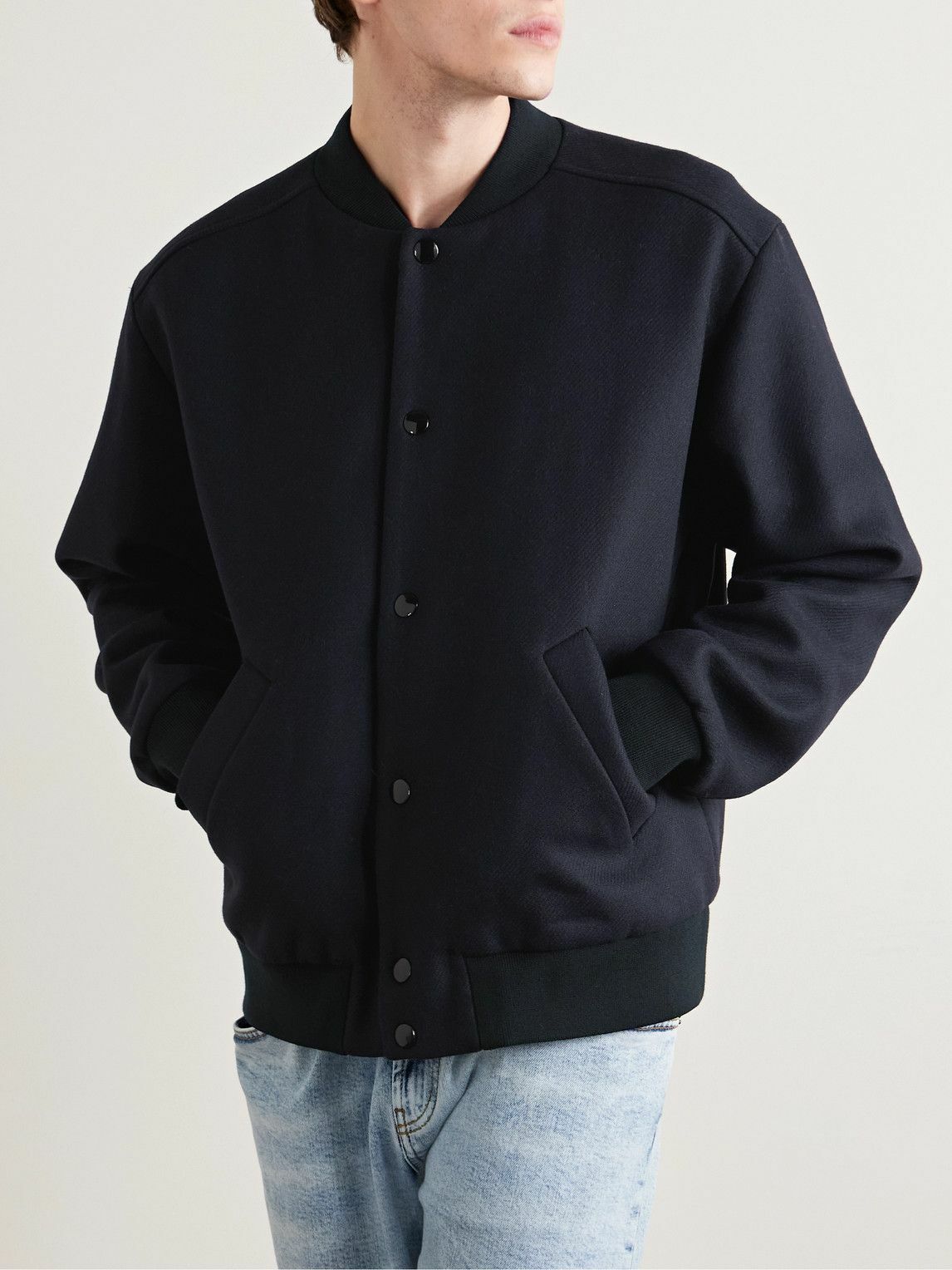 A.P.C. - Micky Virgin Wool-Blend Twill Bomber Jacket - Blue