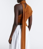 Christopher Esber Vienna draped scarf-detail jersey top