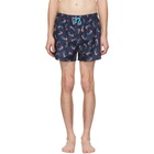 Paul Smith Navy Seahorse Swim Shorts