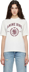 ANINE BING White Jaylin Collegiate T-shrit