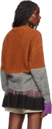 ERL Orange Mohair Skull Intarsia Sweater