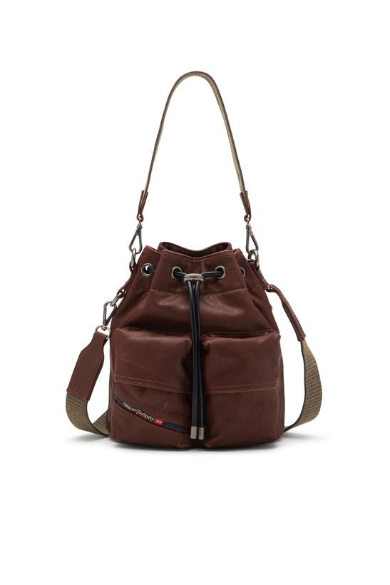 Photo: Diesel Multi-Pkts - Cotton bag with multiple pockets - Shoulder Bags - Unisex - Brown