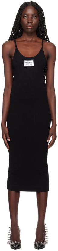 Photo: Moschino Jeans Black Patch Midi Dress