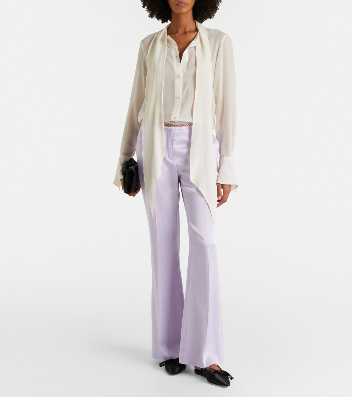 Nina Ricci Scarf-detail silk blouse
