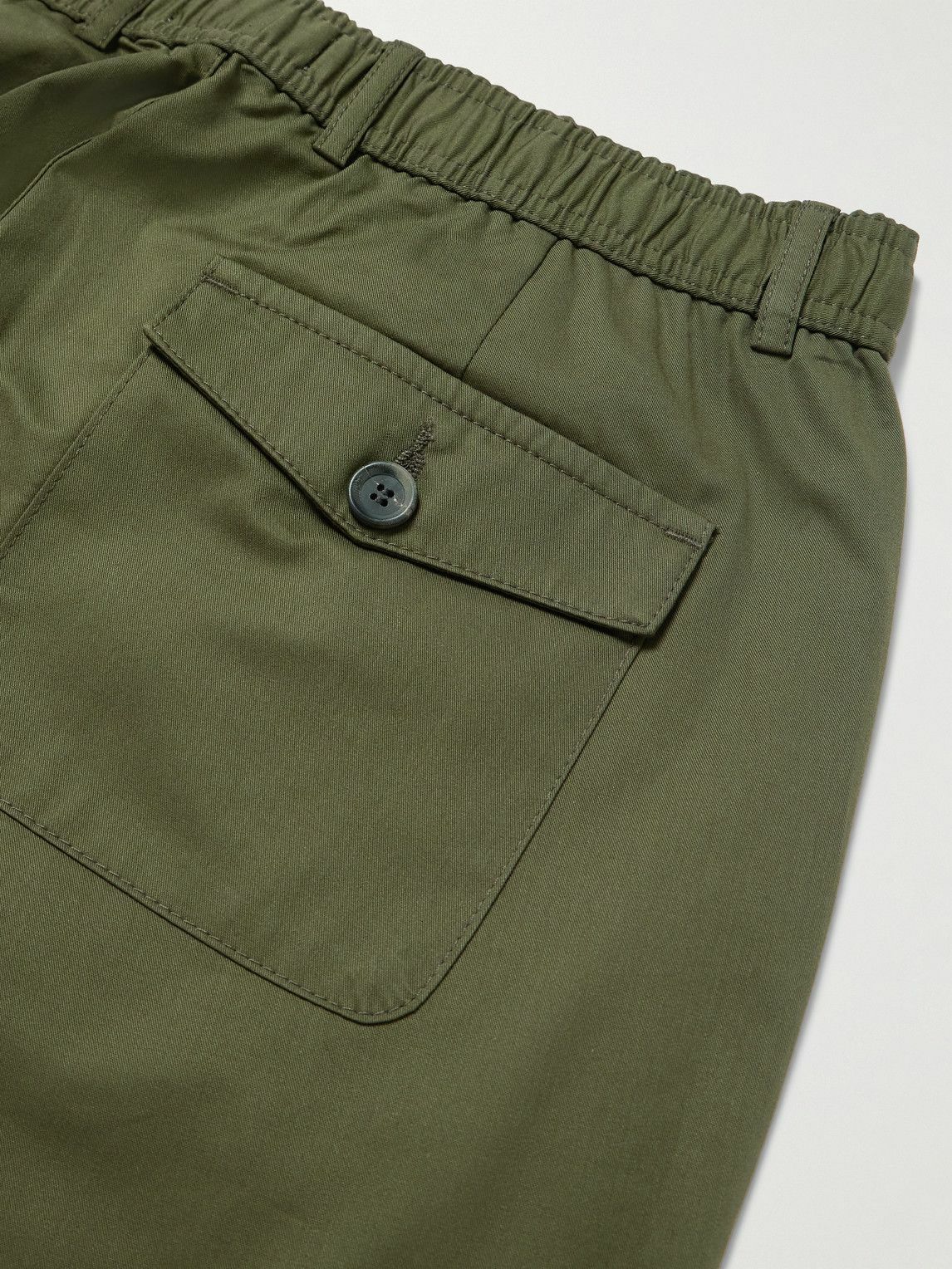 Oliver Spencer - Ashdown Straight-Leg Cotton-Twill Drawstring Trousers - Green