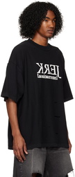 VETEMENTS Black Destroyed Jerk T-Shirt