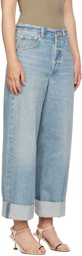 Citizens of Humanity Blue Ayla Baggy Cuffed Crop Jeans