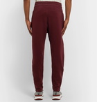 Brunello Cucinelli - Slim-Fit Tapered Fleece-Back Stretch-Cotton Jersey Sweatpants - Burgundy