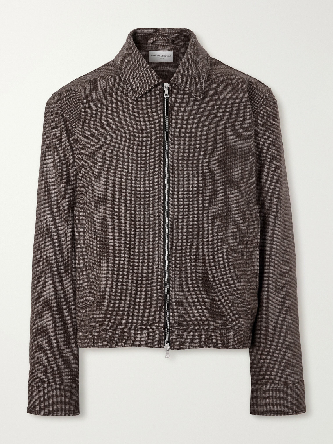 Officine Générale - Marlino Houndstooth Virgin Wool Overshirt - Brown