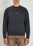 Stone Island Printed Cotton Sweatshirt Navy