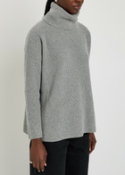 Eileen Fisher Ribbed Roll-neck Wool and Cashmere-blend Jumper Grey